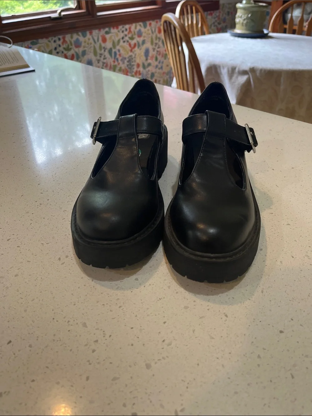 Madden Girl Black Platform Mary Jane with Buckle